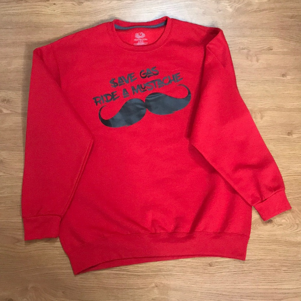 Funny Sweatshirt Red and Black Long Sleeves